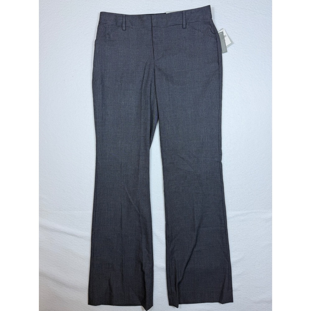 Gap Perfect Trouser Women 2R Grey Plaid Flared Leg Stretch Dress Pants NEW